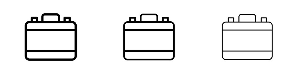 Briefcase icons in flat style. line art. vector illustration