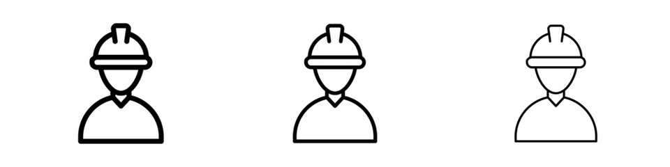 Naklejka premium Builder icons in flat style. line art. vector illustration