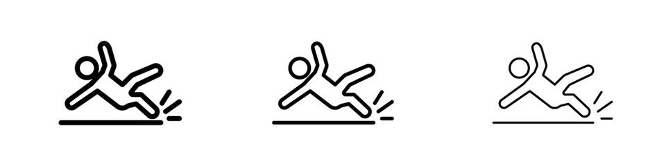 Accident icons in flat style. line art. vector illustration