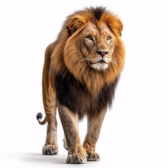 Obraz premium Majestic Lion Portrait. The King of the Jungle in a Wildlife Studio Shot