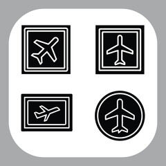 Airplane Outline Icon  Vector Symbol for Flying and Transportair plane
