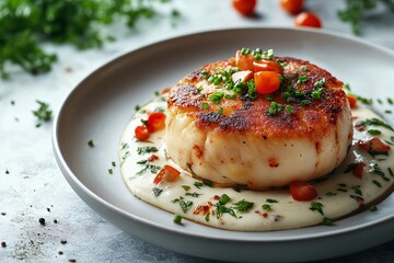 Gourmet Cooked Scallops in Creamy Herb Sauce - Elegant Plating & Culinary Presentation for Seafood Lovers