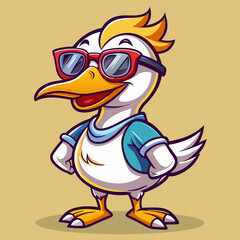 Naklejka premium Cool Goose SVG – Funny Goose Wearing Sunglasses, Humorous Pun Clipart for Stickers, Shirts, and Crafts