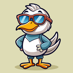 Obraz premium Cool Goose SVG – Funny Goose Wearing Sunglasses, Humorous Pun Clipart for Stickers, Shirts, and Crafts