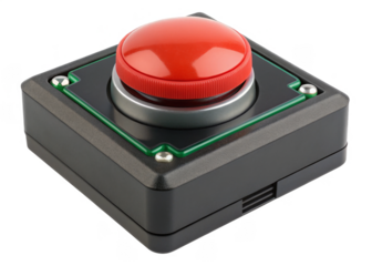 Button switch isolated on transparent background.