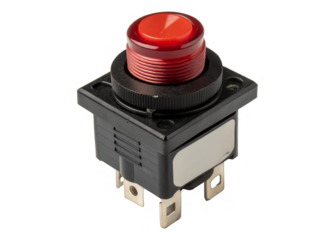 Button switch isolated on transparent background.