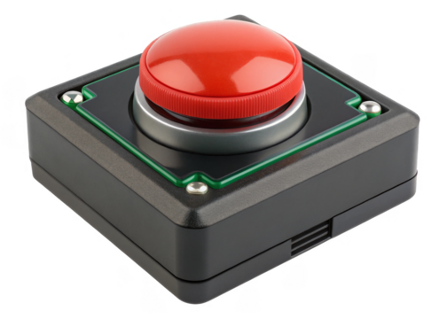 Button switch isolated on transparent background.
