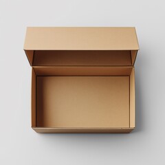 Open Empty Cardboard Box for Shipping and Storage Solutions - Versatile, Eco-Friendly Packaging Design Template