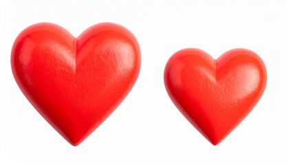 Fototapeta premium Vibrant Red Heart Shape Isolated on White Background with Clipping Path