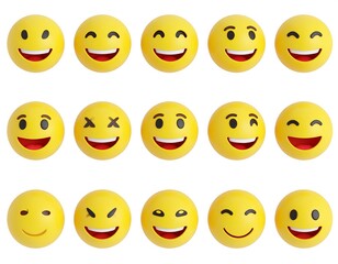 Fototapeta premium Yellow emoji faces