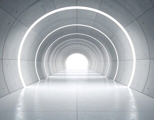 Futuristic tunnel interior