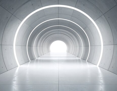 Futuristic tunnel interior