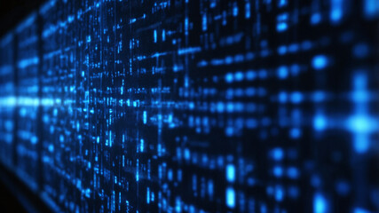 Fototapeta premium Futuristic Blue Digital Data Stream Background