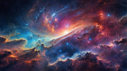 Fototapeta premium Colorful Black Hole Explosion in Deep Space