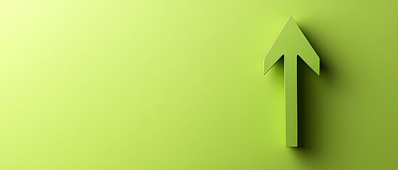Upward Green Arrow Symbol On Light Green Background