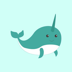 Narwhal cartoon © Fecsku
