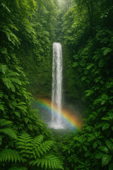 Rainbow in the rainforest.