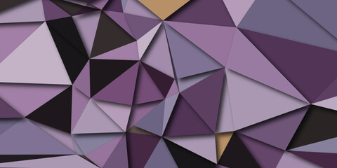 Obraz premium Abstract geometric polygonal pattern with various shades of purple and black featuring a modern and stylish background design