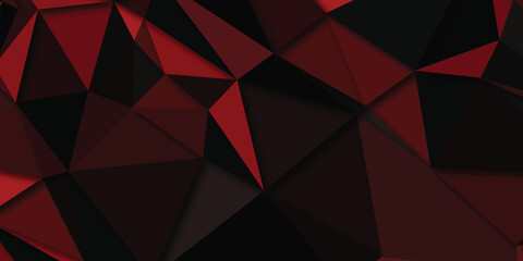 Obraz premium Geometric red and black triangle mosaic modern design creative illustration for website headers posters and graphic design projects