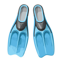 Blue Snorkeling Fins with Grey Accents