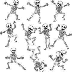 Skeleton Clip art vector collection white color background