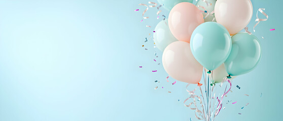 Pastel Balloons Celebration Background