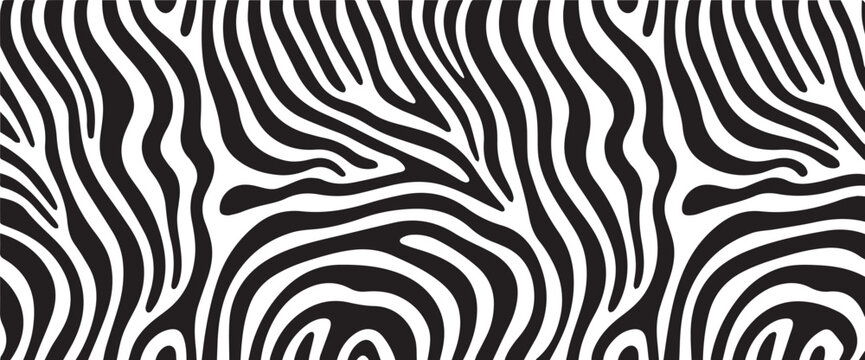 Black and white zebra stripes seamless pattern