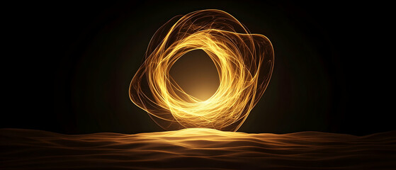 Abstract Golden Ring With Sparkles