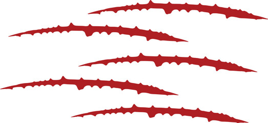 Red claw marks on white background