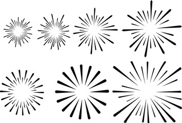 Obraz premium Vector graphic sunburst and explosion burst elements