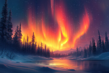 A stunning aurora lights up the night sky.