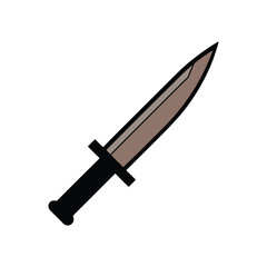 tactical knife vector art on white background