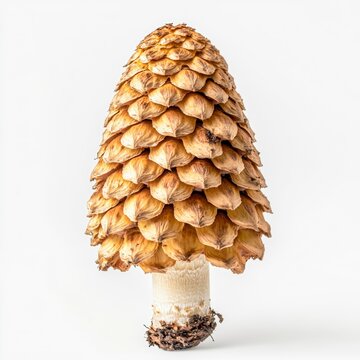 strobilurus esculentus pinecone mushroom edible isolated on white transparent background