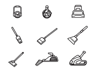 Brush Cutter ultra minimalist 2D line art icon