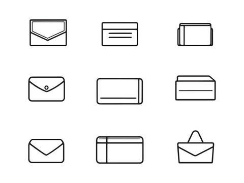 Business Card Holder Clean Minimal Line Art