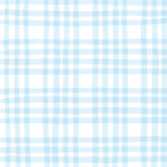Blue Plaid Gingham Check Hand Drawn Background Pattern Overlay