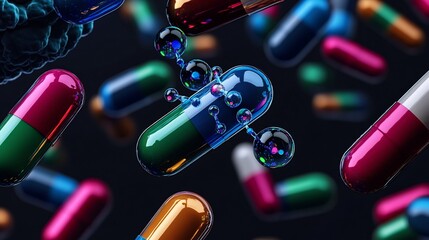 Scientific Illustration of a Stylized Protein Structure