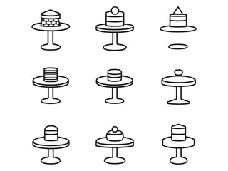 Cake Stand Ultra Minimalist 2D Line Art Version