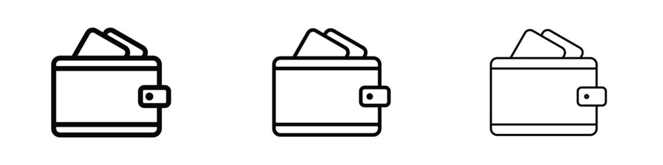 Wallet icon editable. Design template vector