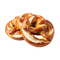 Fototapeta premium Bavarian pretzels isolated on a white background, png, transparent