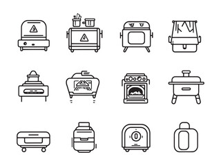 Camp Oven Ultra Minimalist 2D Line Art