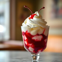 strawberry ice cream sundae