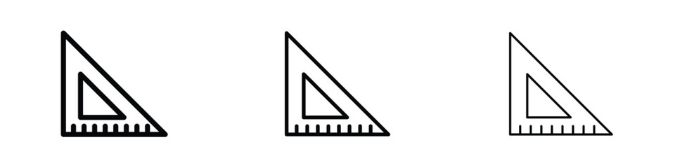 Triangle ruler icon editable. Design template vector