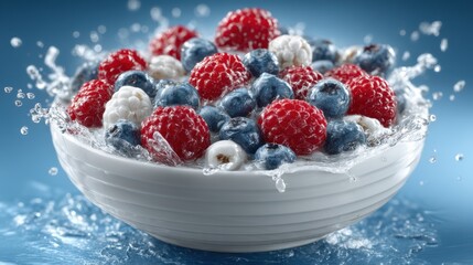 Artful berry display premium fruits in a modern bowl