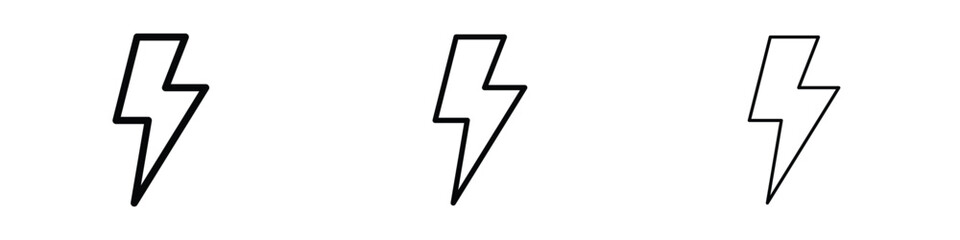 Thunder bolt icon editable. Design template vector