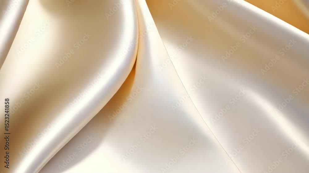 Poster luxurious flowing gold satin fabric creates soft and elegant folds with a subtle sheen under a diffu