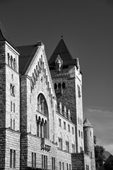 Fototapeta premium Stone historic Imperial castle with towers in Poznan