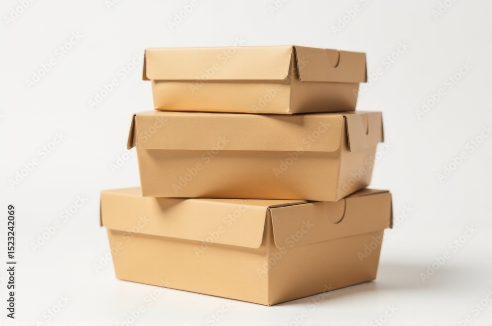 Poster a stack of three rectangular boxes placed one on top of the other