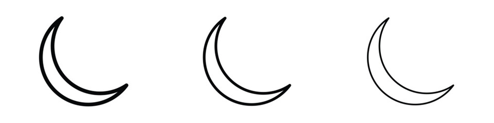 Moon icon editable. Design template vector