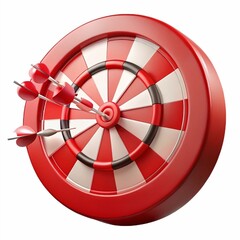 Red dart on a white background, symbolizing accuracy and business success